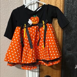 Rare Editions Black and Orange Halloween Pumpkin Dress